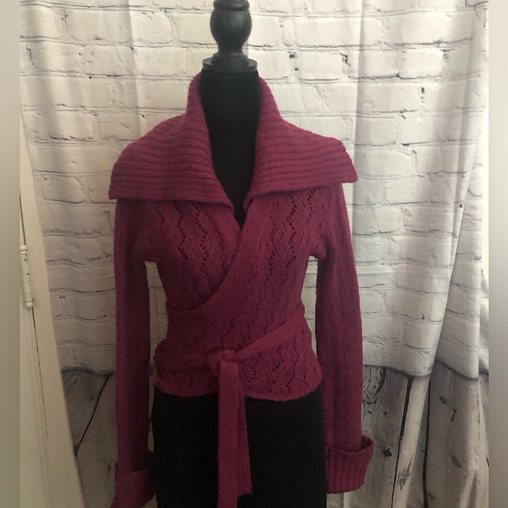 Free People Fuchsia Wrap Sweater size Medium